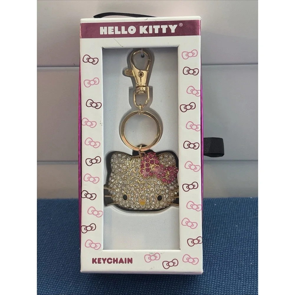 Sanrio Hello Kitty Face Pave 3D Bling Keychain Bag Charm